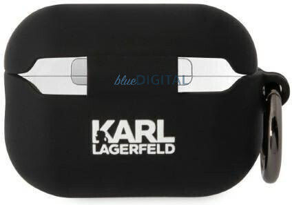 Karl Lagerfeld 3D Logo NFT Karl Head Silicone Case with Keychain Black for Apple AirPods 3