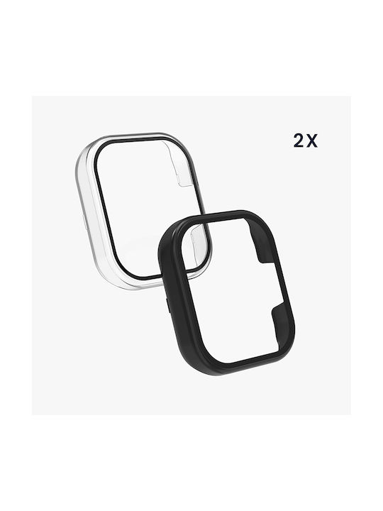 KWmobile 2бр Пластмасов Калъф със Стъкло Transparent / Black за Redmi Watch 3