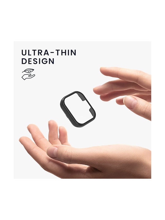 KWmobile 2бр Пластмасов Калъф със Стъкло Transparent / Black за Redmi Watch 3