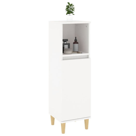 vidaXL Floor Bathroom Column Cabinet L30xD30xH100cm White