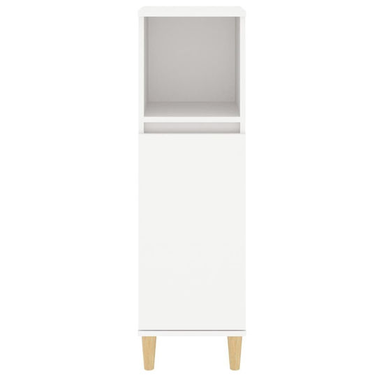 vidaXL Floor Bathroom Column Cabinet L30xD30xH100cm White