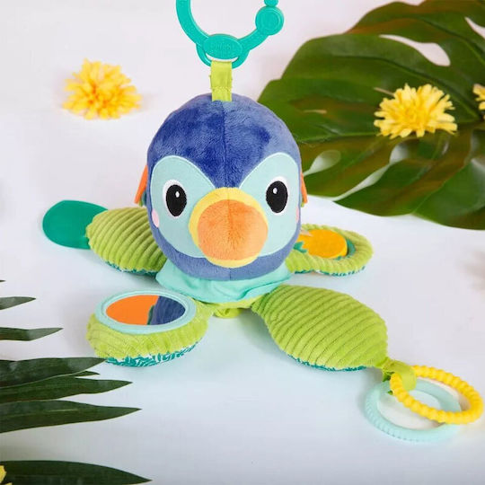 Bright Starts Pendant Toy for Car with Teether and Mirror Twirly Whirly Plusch Toucan for 0++ Months