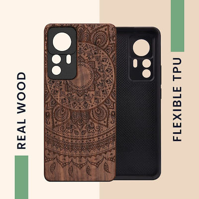 KWmobile Indian Sun Wooden Back Cover Brown (Xiaomi 12T / 12T Pro)