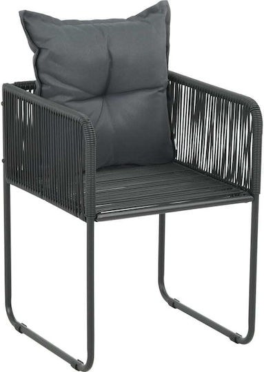 Garten- und Outdoor-Möbelsets für kleinen Raum 3 Stück Schwarz mit Kissen