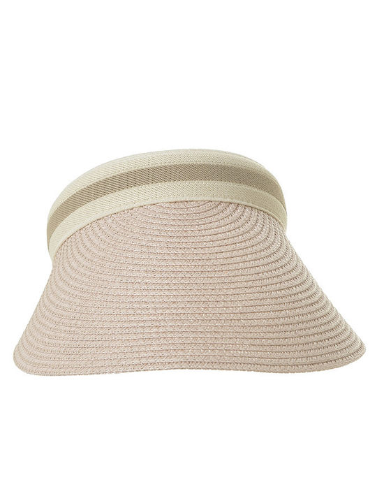 Ble Resort Collection Γυναικείο Ψάθινο Καπέλο Visor Ροζ