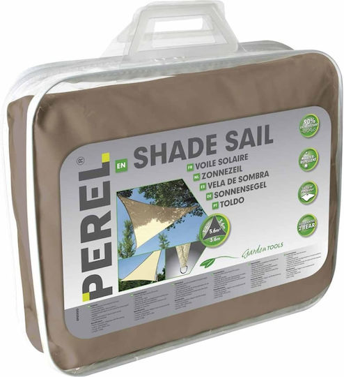 Perel Триъгълник Shade Sail Кафяв 5м