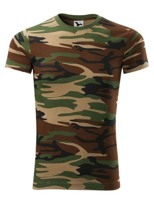 Malfini Ανδρικό Διαφημιστικό T-shirt Κοντομάνικο σε Καφέ Χρώμα
