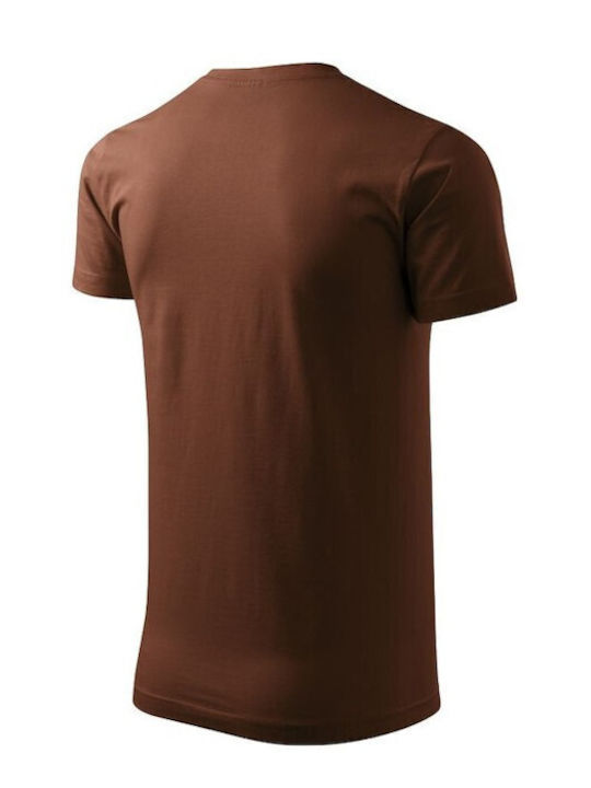 Malfini Ανδρικό Διαφημιστικό T-shirt Κοντομάνικο σε Καφέ Χρώμα