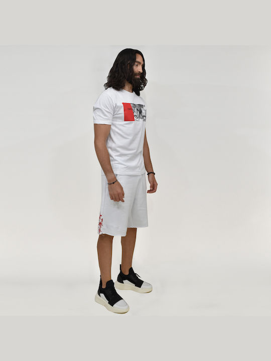 COMME DES FUCKDOWN BERMUDA FELPA + STAMPA - CDFU841 WEISS