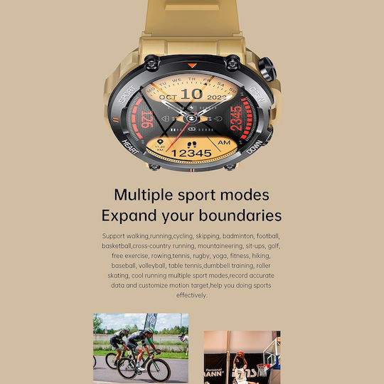 Aoke K56 PRO 45mm Smartwatch with Heart Rate Monitor (Black Case / Black Silicone Strap)