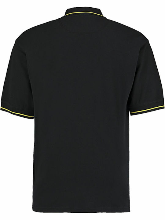 Kustom Kit Men's Short Sleeve Promotional Blouse Black/Yellow