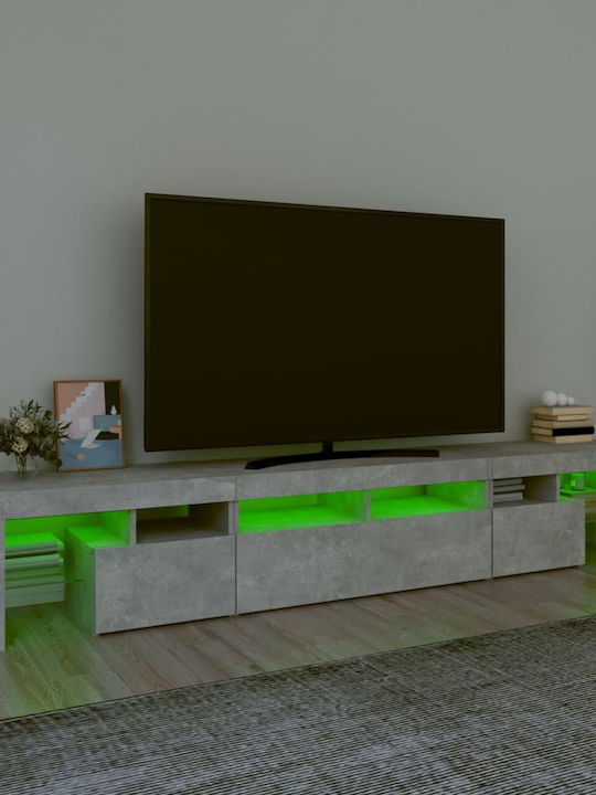 Телевизионно Мебел с LED Осветление Сив Д230xДл36.5xВ40см