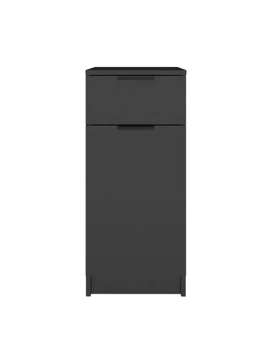 Office Storage Chipboard Cabinet Black L33.5xW50xH75cm