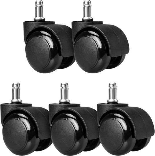 KWmobile Caster For Office Chair Plastic 5 Pieces Black