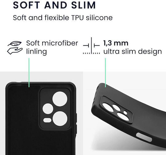 KWmobile Back Cover Σιλικόνης Μαύρο (Redmi Note 12 Pro / Poco X5 Pro)