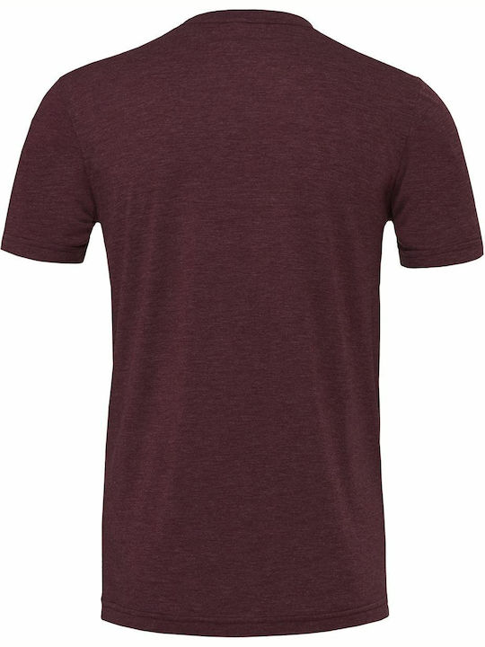 Bella Canvas Triblend Ανδρικό Διαφημιστικό T-shirt Κοντομάνικο Maroon