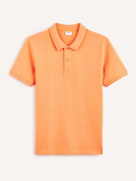 Teone Polo Herrenbluse Kurzarm Orange