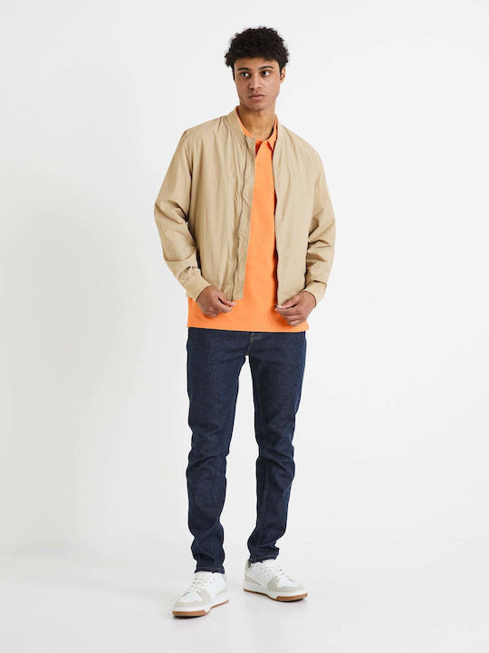 Teone Polo Herrenbluse Kurzarm Orange