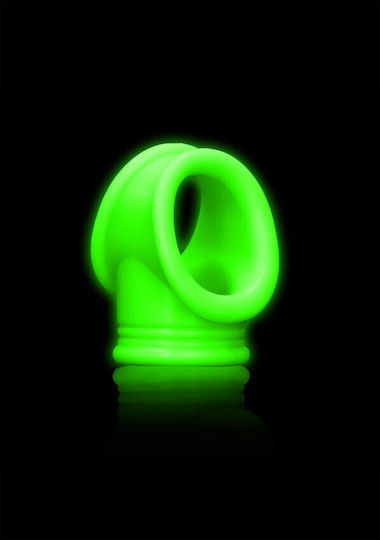 Shots Ouch Glow In The Dark Δαχτυλίδι Πέους & Όρχεων Σιλικόνης Πράσινο
