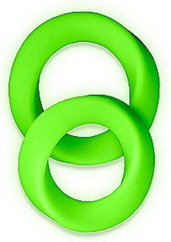 Shots Ouch Glow In The Dark Set Cock Rings Cock Silicon Green 2buc