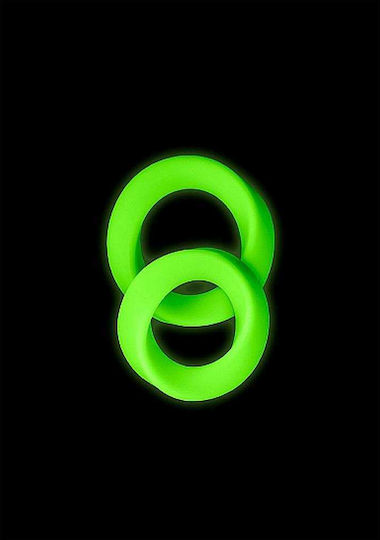 Shots Ouch Glow In The Dark Set Cock Rings Cock Silicon Green 2buc