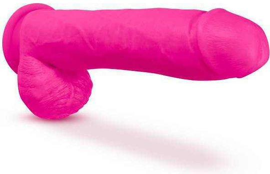 Blush Au Naturel Bold Huge Glass Dildo with Balls and Suction Cup Pink 25cm