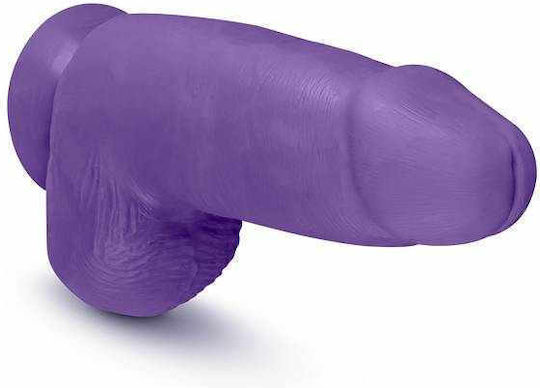 Blush Au Naturel Bold Chub Glass Dildo with Balls and Suction Cup Purple 25cm