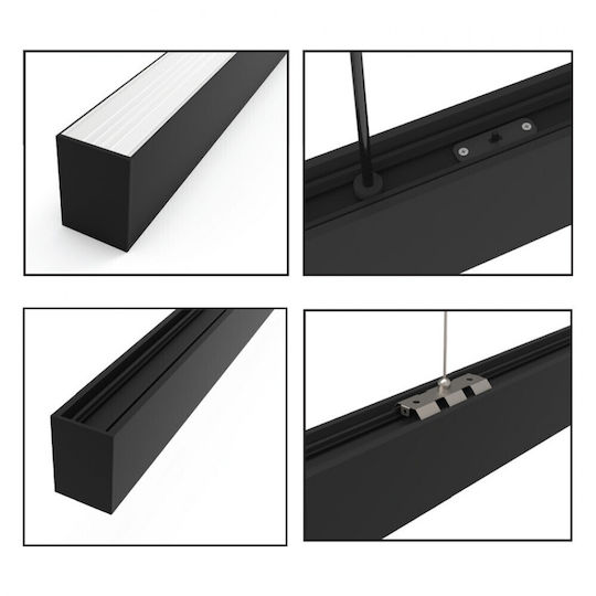 Inlight Commercial Linear LED Ceiling Light 60W IP20 L180xD5xH7.5cm