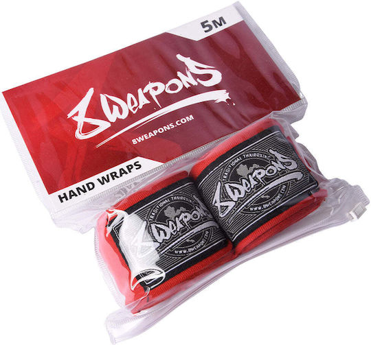 8 Weapons Martial Arts Hand Wrap 5m Red 8090018