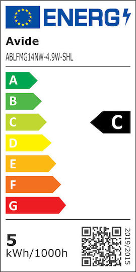 Avide ABLFMG14NW-4.9W-SHL Λάμπα LED 4.9W 80mm για Ντουί E14 και Σχήμα G45 Φυσικό Λευκό 806lm