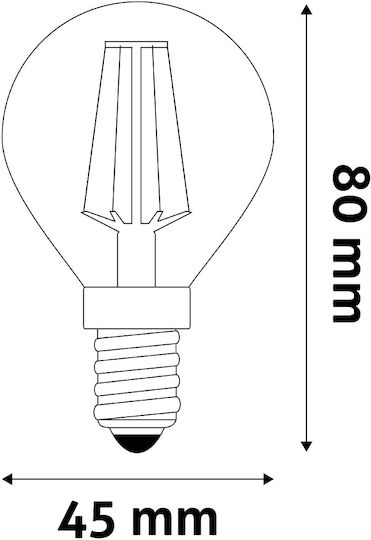 Avide ABLFMG14NW-4.9W-SHL Λάμπα LED 4.9W 80mm για Ντουί E14 και Σχήμα G45 Φυσικό Λευκό 806lm