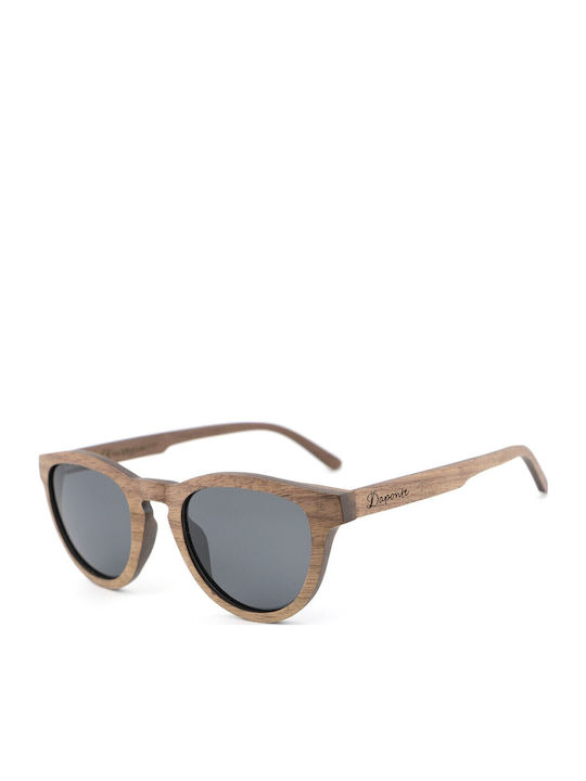 Daponte Damen Sonnenbrille mit Braun Holz Gestell und Gray Polarisiert Linse DAP006AW 4