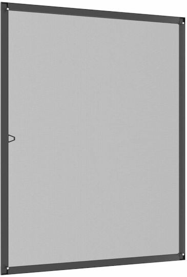 vidaXL Moskitonetz Fenster Dauerhaft aus Aluminium Grau 100x80cm