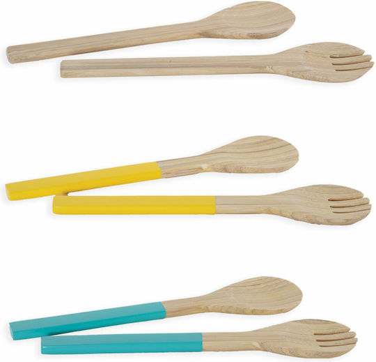 Nef-Nef Homeware Bamboo Serving Utensil Set Beige Casta 2pcs