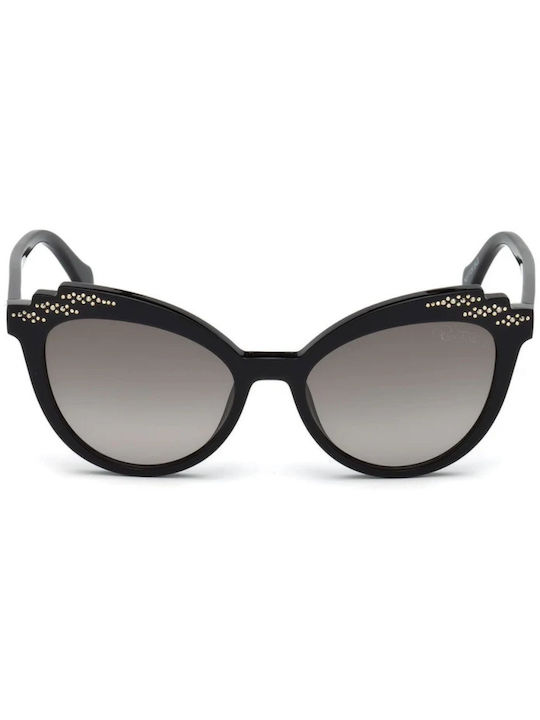 Roberto Cavalli Montecarlo Women's Sunglasses with Black Plastic Frame and Black Lens 1084 01B