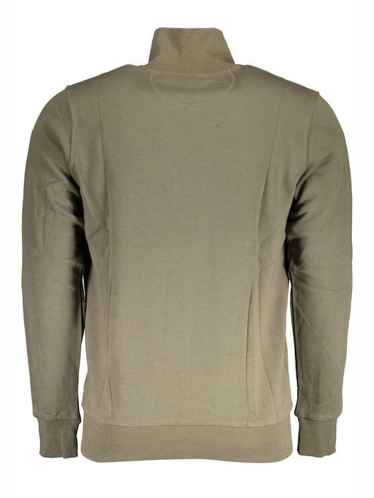 La Martina Herren Sweatshirt Jacke mit Taschen Khaki