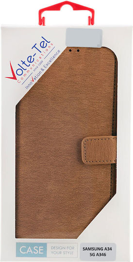 Volte-Tel Allure Magnet Clip Book Δερματίνης Χρυσό (Galaxy A34)