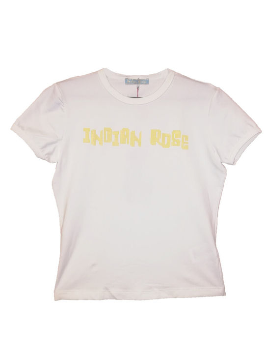 FOR/51 WHITE INDIAN ROSE - T-SHIRT ΓΥΝΑΙΚΕΙΟ ΛΕΥΚΟ Indian Rose