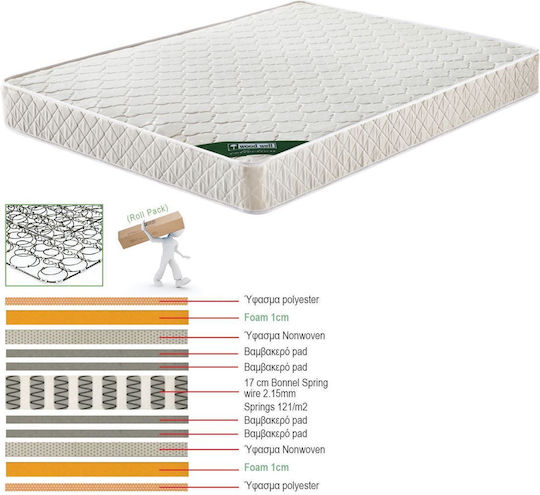 Woodwell Single Orthopedic Mattress Double-Sided Roll Pack 90x190x19cm with Springs