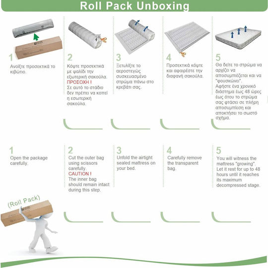 Woodwell Semi-double Orthopedic Mattress Double-Sided Roll Pack 120x200x19cm with Springs