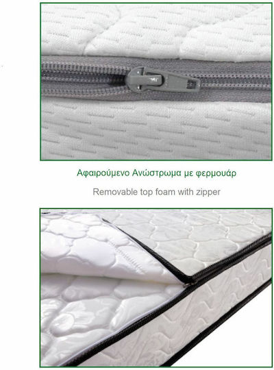 Woodwell Single Anatomic Saltea Față-verso 90x200x21cm cu Suprapozabil