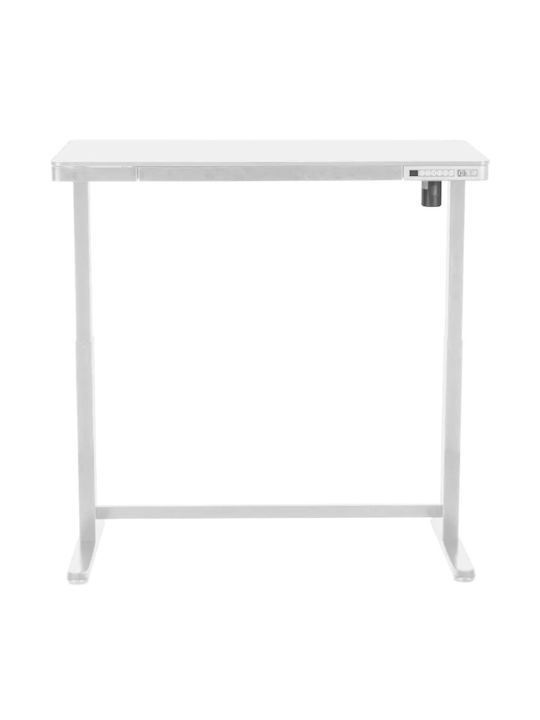 Ηλεκτρικό Γραφείο E-Desk 2 Ξύλινο Λευκό με Μεταλλικά Πόδια & Ρυθμιζόμενο Ύψος 140x70x72εκ.