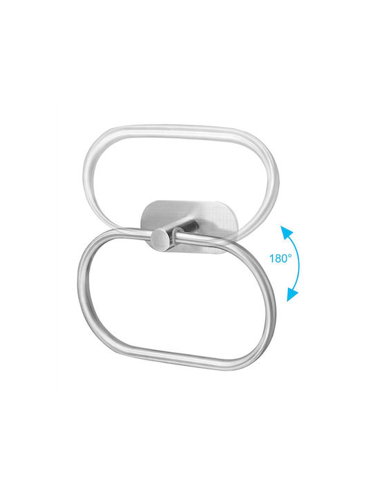 Single Wall-Mounted Bathroom Ring ​20.5x13.5cm Silver