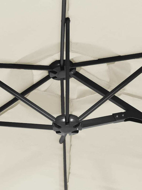 Round Metal White 3.16x2.4m Garden & Terrace Parasol
