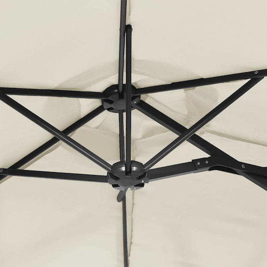 Umbrelă Rotundă Metalică Albă Φ3.16xÎ2.4m