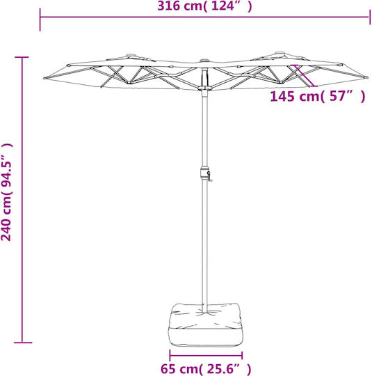 Umbrelă Rotundă Metalică Albă Φ3.16xÎ2.4m