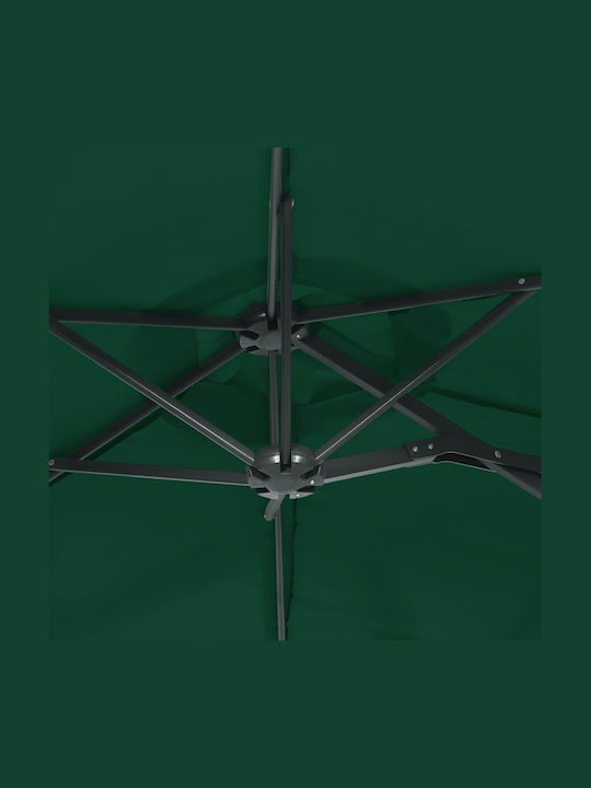 Umbrella Floor Round Metal Green with Base 3.16x2.4m 362962