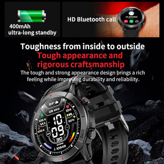 Aoke NX10 Smartwatch with Heart Rate Monitor (Black)