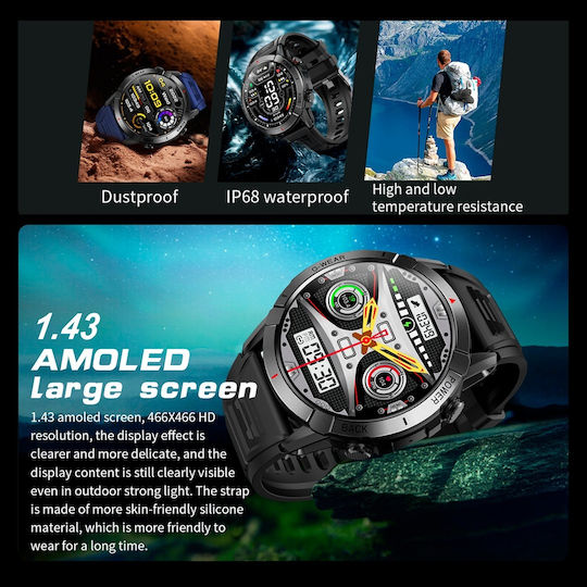 Aoke NX10 Smartwatch with Heart Rate Monitor (Orange)