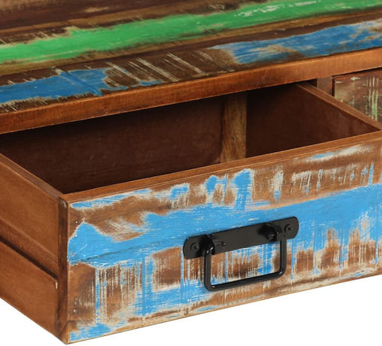TV Stand from Metal and Solid Wood Multicolour M120xL30xH45cm